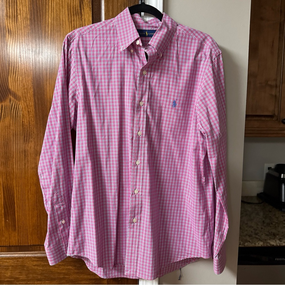 Ralph Lauren Pink Plaid Button Down Shirt